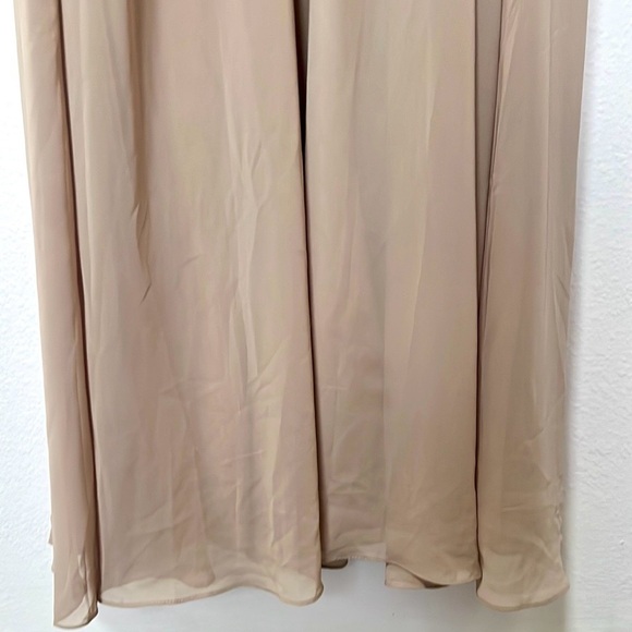 NEW Azazie Mimi Taupe  Maxi Dress with V-neck Sleeveless A10 - Picture 11 of 12